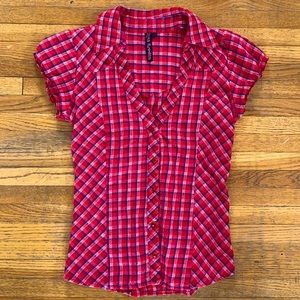 Red Plaid Button Up